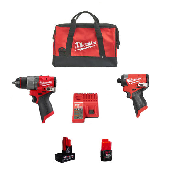 #Milwaukee Hammer Drill Driver 1/2" Twin Kit M12 FUEL 3404/3453