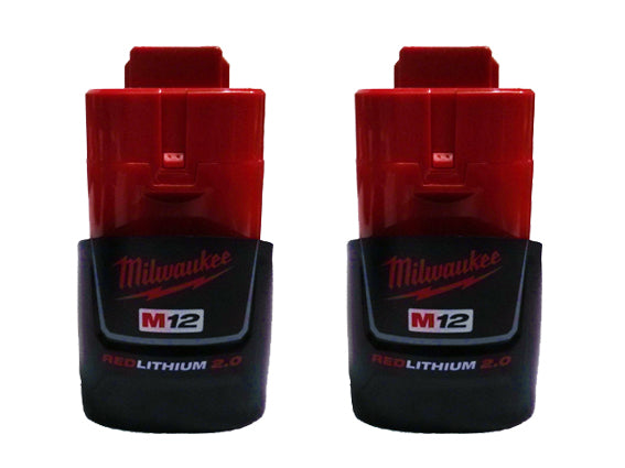 Milwaukee 2.0Ah Battery Compact M12 REDLITHIUM 48-11-2420 -2 Pack