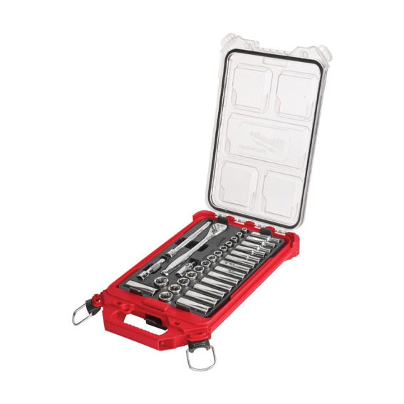 Milwaukee Packout 32-Piece 3/8 in. Drive Metric Ratchet and Socket Set