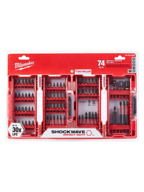 Milwaukee Impact Driver Bit Set 74PC 48-32-4062