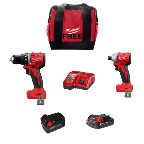 #Milwaukee M18 Brushless Cordless Compact Drill/Impact Kit