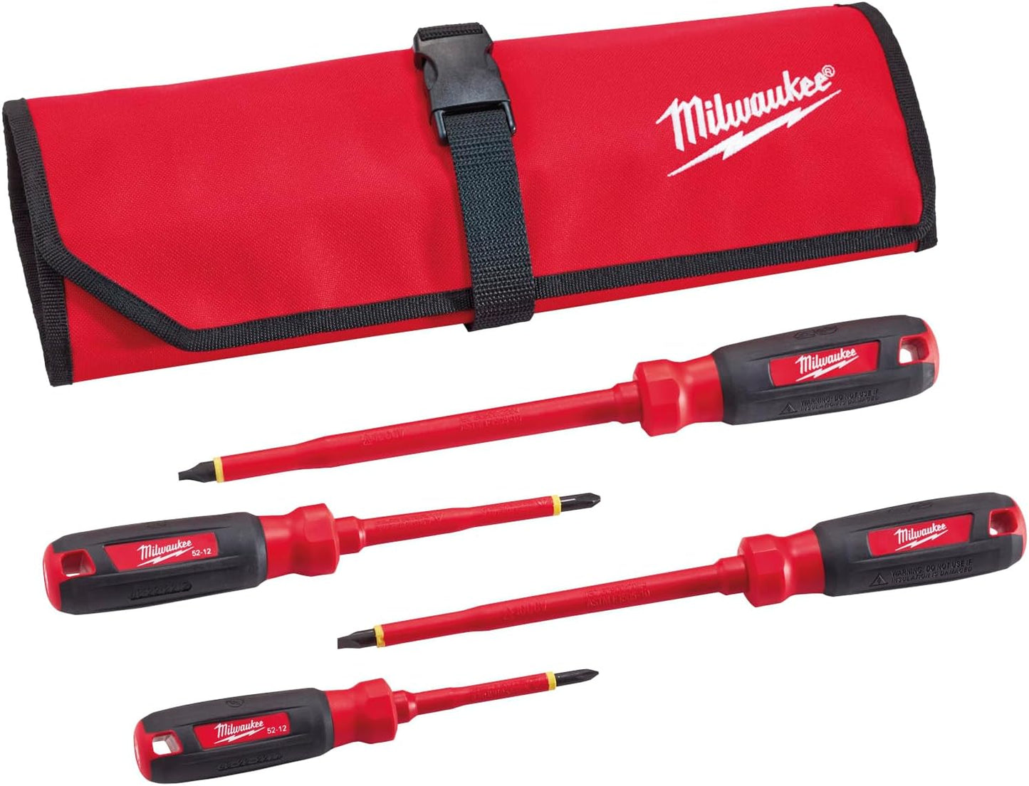 Milwaukee 4PC Insulated Screwdriver Set w/ Roll Pouch