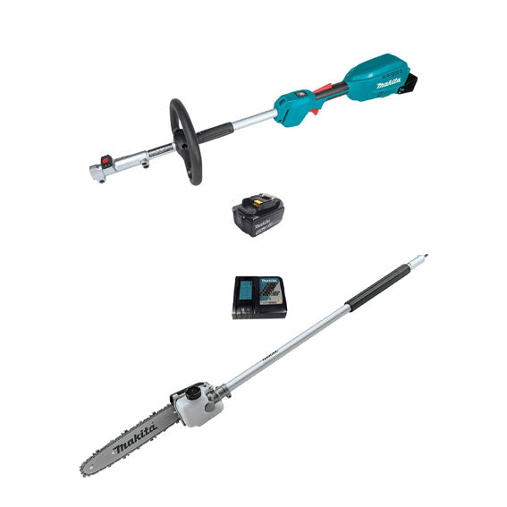 Makita Cordless Power Head Multi Function + Makita 10" Pole Saw Couple Shaft Kit