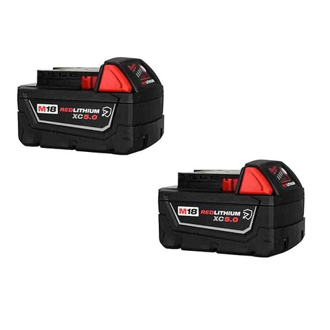 NEW Milwaukee 48-11-1850-CR Li- Ion XC5.0 Chemical Resistant Battery 2 Pack